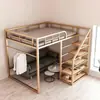 Bunk superior ático ahorra doble capa pequeño apartamento tipo apartamento pequeño funcional dos capas dúplex cama cama arte hierro cama alto marco hierro espacio alto bajo