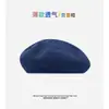 Boina Dulce Fina Transpirable de Color Sólido Estilo Japonés para Mujer Primavera y Verano Casual Versátil Sombrero de Artista Boina