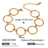 Pulsera Geométrica Lineal Lisa Irregular de Acero Inoxidable Oro 18K Estilo Europeo y Americano Joyería que No se Desvanece Accesorios Transfronterizos