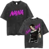 Camiseta Unisex Lavada Retro de Anime Japonés Osaki Nana Ropa Harajuku Camiseta de Manga Corta Camiseta Casual