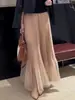 Falda de Malla Plisada de Alta Gama para Mujer Nuevo Estilo Primavera y Verano 2026 Cintura Alta Efecto Adelgazante Elegante Versátil Falda Larga de Corte A