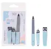 Lmltop Herramientas de Manicura de Acero Inoxidable Cortauñas Lima de Uñas Set de Manicura de 3 Piezas Artículos de Uso Diario C0171
