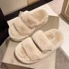 Celebridades da Internet Popular Chinelo Mao Mao Feminino Roupa de Exterior 2025 Outono e Inverno Nova Moda Altura Pequena Altura Sola Grossa Algodão à Prova de Frio