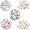 100/Paquete 4*7mm juego blanco cuentas acrílicas alfabeto DIY aretes hechos a mano Joyería collar accesorios de joyería