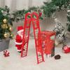 Decorações Criativas de Natal Escalando Escada Única Enfeites de Papai Noel Presentes de Atividade de Natal Música Elétrica Velho