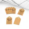 Etiquetas de Agradecimiento de Papel Kraft Vintage con Etiquetas de Texto, Etiquetas Decorativas para Empaque de Regalos Navideños