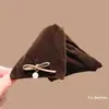 Presilha de Cabelo Triangular de Alta Qualidade Estilo Francês para Mulheres com Laço de Pérola, Acessório de Cabelo Pinça Tubarão para Coque na Parte de Trás da Cabeça Outono e Inverno