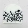 Gorro Jacquard Transfronterizo, Gorro de Punto, Gorro Cálido Protector de Orejas, Gorro para Clima Frío, Gorro con Patrón de Telaraña, Jacquard Tridimensional, Estilo de Moda