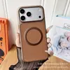 Padrão Lichia Adequado para Capa de Telefone Magnética Apple 18 Carcaça de PC Buraco Grande Couro Capa Protetora Dura Anti-Queda para iPhone18Pm