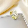 Anillo Ladrillo de Diseño Nicho de Alta Gama Lujo Accesible para Mujer Moda Europea y Americana Creativo Zirconia Chapado en Oro Anillo Abierto Ajustable