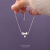 Pulsera de orquídea con lazo para mujer, plata de ley s999, dulce flor Mori, pulsera de plata pura, joyería sencilla al por mayor