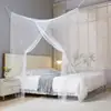 Mosquitero grueso de estilo antiguo para el hogar, cama doble de 1.5 pisos, red de hilo con puerta, cifrado, 0.9 metros, 1.8m, cuerda de fijación al suelo