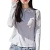 Camiseta de Manga Larga con Media Cremallera y Cuello Alto Estilo Deportivo para Mujer 2026 Primavera Nueva Ajustada Secado Rápido Top para Correr y Entrenamiento