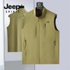 Chaleco Casual con Cuello Alto y Manga Corta Jeep Spirit Nueva Colección Primavera Verano 2025 Chaqueta Ligera para Pesca y Camping para Hombre