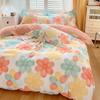 Juego de cama de cuatro piezas de algodón lavado fresco pequeño grueso para lijar funda nórdica funda de almohada ropa de cama de tres piezas para dormitorio de estudiantes