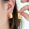 Accesorios Minimalistas, Chapados en Cobre con Oro Real de 18 Quilates, Pendientes Semicirculares de Estilo Vintage de Alta Gama, Pendientes de Moda