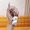 Nuevo llavero magnético de pareja de cachorros con dibujo lineal lindo y creativo, calcomanía de cachorro decoración de mochila de dibujos animados regalo