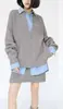 Conjunto de Dos Piezas de Suéter y Falda Estilo Coreano Estilo Perezoso para Mujer Principios de Primavera Elegante Holgado Tejido de Punto Patchwork Cardigan y Falda Corta