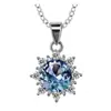 Collar Daisini fashion de plata de ley S925 para mujer, colgante de girasol fresco, colgante de piedra Alexander, estilo temperamento