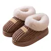 Zapatos Nuevos de Algodón con Rayas, Suela Gruesa y Forro Polar, Color Sólido Simple, Unisex para Pareja, Botas de Nieve