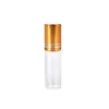Frasco de vidro transparente para óleo essencial, frasco roll-on 3ml 5ml, frasco dispensador de perfume e óleo essencial portátil, selado, vazio
