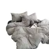 Conjunto de cama de quatro peças listrado de alta qualidade, grau A, extra-espesso, adequado para camas de solteiro ou casal, para estudantes em dormitórios, outono e inverno, conjunto de capa de edredom de três peças