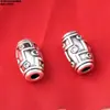 Accesorios de Plata de Ley 99% Plata Pura Goteo de Pegamento Aceite Cuentas Dzi Coloridas Accesorios Retro Plata Dura 3D Cuentas de Barril Materiales Hechos a Mano para Bricolaje