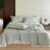 Colcha estampada de algodón floral pequeña estilo francés con encaje tridimensional, colcha de verano de soja refrescante, colcha y funda de almohada de algodón puro Xinjiang amigable con la piel para aire acondicionado