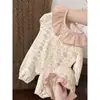 Roupas de Bebê para Primavera, Macacão Estampado Super Estiloso para Recém-Nascidos com Gola de Renda e Mangas Longas, Macacão de Bebê para Primavera e Outono
