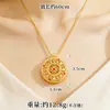 Brújula Giratoria de Ocho Tesoros Collar Bañado en Oro de Alta Calidad para Mujer, Colgante Redondo Vajra Imitación Oro con Goteo de Aceite Vintage Joyería al por Mayor