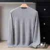 Nuevo suéter de cachemira 100% para hombre de otoño e invierno, cuello semialto, holgado, casual, cálido, camiseta base de punto negra