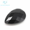 Lote de Fábrica 5A Forma de Pera Negro Doble Cara de Tortuga Circonita Piedra Desnuda Artificial Forma de Gota Negro Doble Cara de Cuadros Piedra Blanca