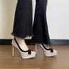 Tacones Altos de Plataforma Impermeables Stiletto Color Nude para Mujer 2025 Nuevo Estilo Estilo Francés Zapatos de una Sola Pieza para Dedos No Cansados
