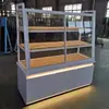 Ilha de Pão Armário Modelo de Bolo Vitrine Armário Lateral de Panificação Prateleira Rack de Exibição Armário de Pão Vitrine Curva para Doces