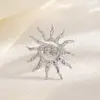 Collar de Sol Dorado al por Mayor Pendientes Colgantes Huecos de Cruz Europeos y Americanos Anillo de Joyería Espiral de Gama Alta de Nicho para Mujer