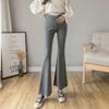 Pantalones de maternidad para salidas de otoño, Pantalones de tiro bajo con soporte para el vientre, Pantalones acampanados de moda para mujeres petite, Leggings de maternidad cropped para otoño