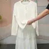 Camisa ligera de protección solar de verano, camisa para aire acondicionado, cárdigan de punto, adelgazante y versátil, prenda exterior de manga larga, abrigo fino versátil
