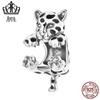 Evelle Leopardo Divertido Pequeno Pulseira de Moda com Contas diy Acessórios Prata Esterlina s925 Joias com Contas de Prata BSC556