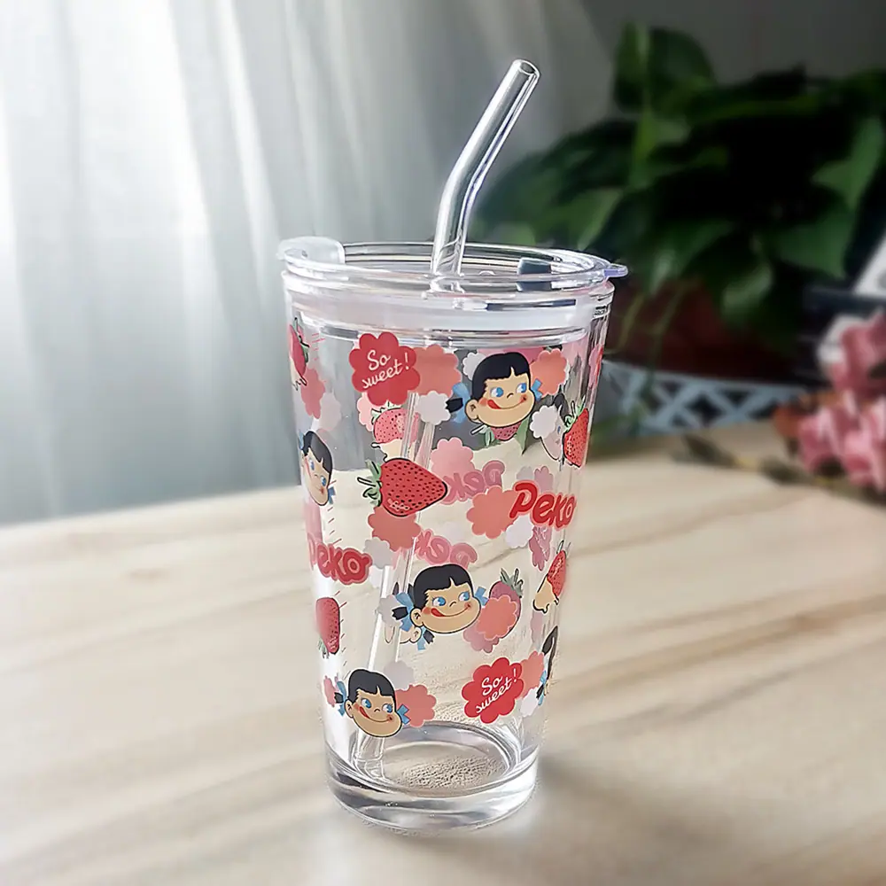 高杯加盖加吸管