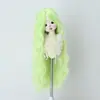 Peluca para Muñeca BJD Color Multicolor Opcional Flequillo Largo Ola de Agua Cabello Largo Rizado de 3/4/6 Puntos Seda de Alta Temperatura Cabello en Blanco
