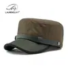 Chapéus de Alta Qualidade Estilo Coreano para Mulheres no Outono e Inverno, Chapéus de Couro Oleado de Topo Plano, Circunferência de Cabeça Pequena, Boinas Quentes Bico de Pato para Homens, Chapéus Militares
