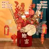 Adornos de Año Nuevo Flor de Año Nuevo franela mejora Cubo de la Fortuna rojo intenso frutas Decoración Festival de Primavera inauguración casa nueva productos terminados al por mayor