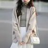 26 Novos Cardigãs de Tricô Sem Botões de Lã Pura para Outono e Inverno com Mangas Longas Morcego, Estilo Preguiçoso, Cor Sólida, Caimento Solto, Peça Versátil
