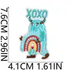 Parche de Tela Bordado Monstruo Pequeño Abrázame de Dibujos Animados Decoración de Transferencia de Calor Día de San Valentín Monstruo Arcoíris Parche Emblema Bordado por Computadora