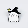 Serie de Halloween Dibujo Animado Fantasma Mágico Insignia Broche Creativo de Aleación Regalo Festivo Ropa Sombrero Bolsa de Lona