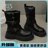 Botas Martin de mujer estilo británico 2026 nuevo otoño-verano vintage color marrón Maillard botas de suela gruesa botas cortas negras