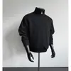 Moletom de outono americano, caimento pesado, rígido, para homens, jaqueta casual moderna de alta resistência, modelo CL preto, desconstruído