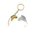 Llavero Dominante y Personalizado de Diente de Lobo, Diente de Perro de Resina Simulada, Accesorios de Colgante de Año Zodiacal para Hombres y Mujeres