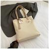 2025 Nueva Bolso Tote de Textura de Moda de Gran Capacidad Ligero Ropa de Trabajo Simple Estudiante Universitario Clase Bolso de Hombro de Color Puro