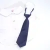 Corbata Gris con Diseño Floral para Niños y Niñas, Niños, Estudiantes de Primaria y Secundaria, Pajarita Azul Oscuro de Color Sólido, Cinta, Accesorios para Uniforme Escolar JK